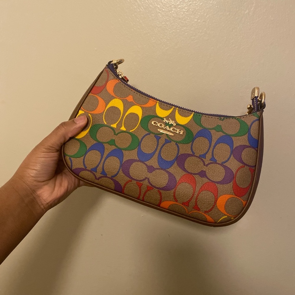 COACH Teri Shoulder Bag In Rainbow
Signature Canvas